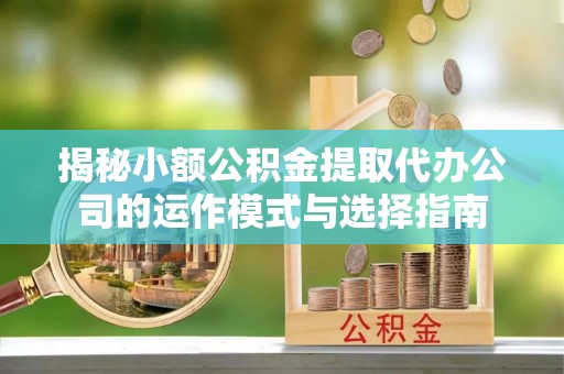 新化揭秘小额公积金提取代办公司的运作模式与选择指南