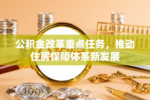 新化公积金改革重点任务，推动住房保障体系新发展