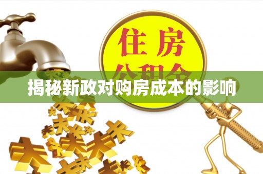 新化揭秘新政对购房成本的影响