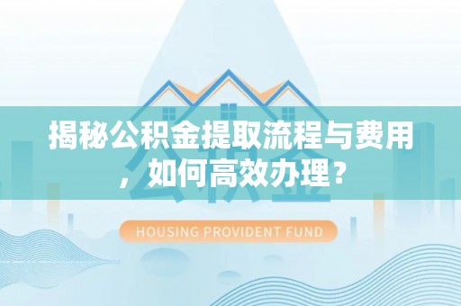新化揭秘公积金提取流程与费用，如何高效办理？